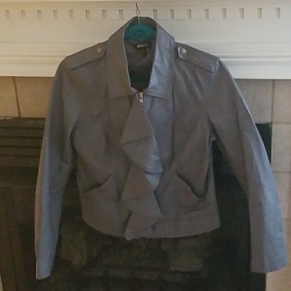 Genuine Leather Motorcycle Jacket, size 6 - Picture 3 of 11